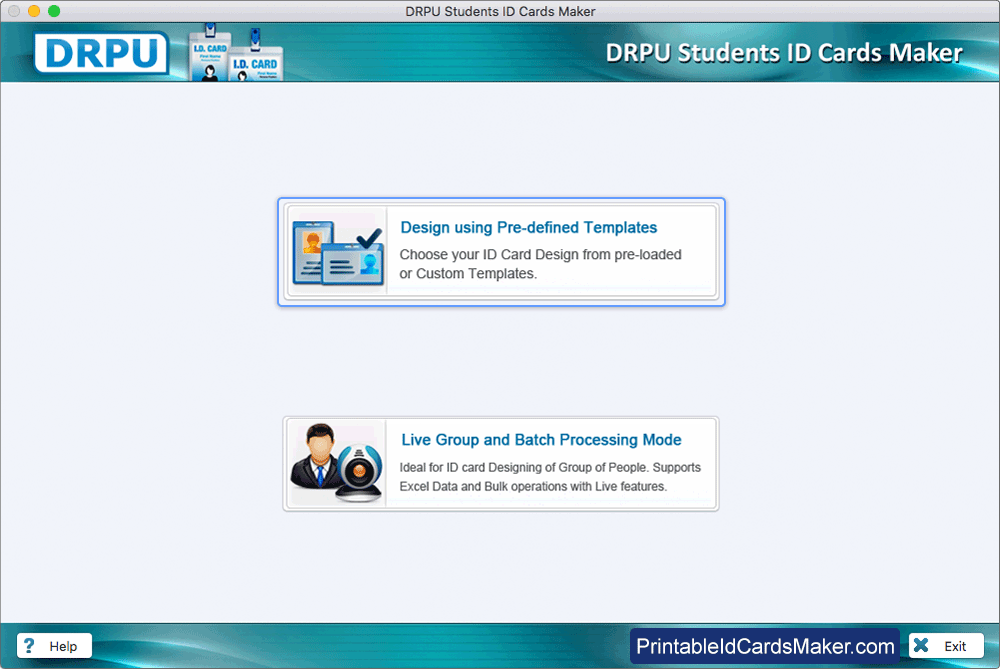 Select Design using Pre-defined template